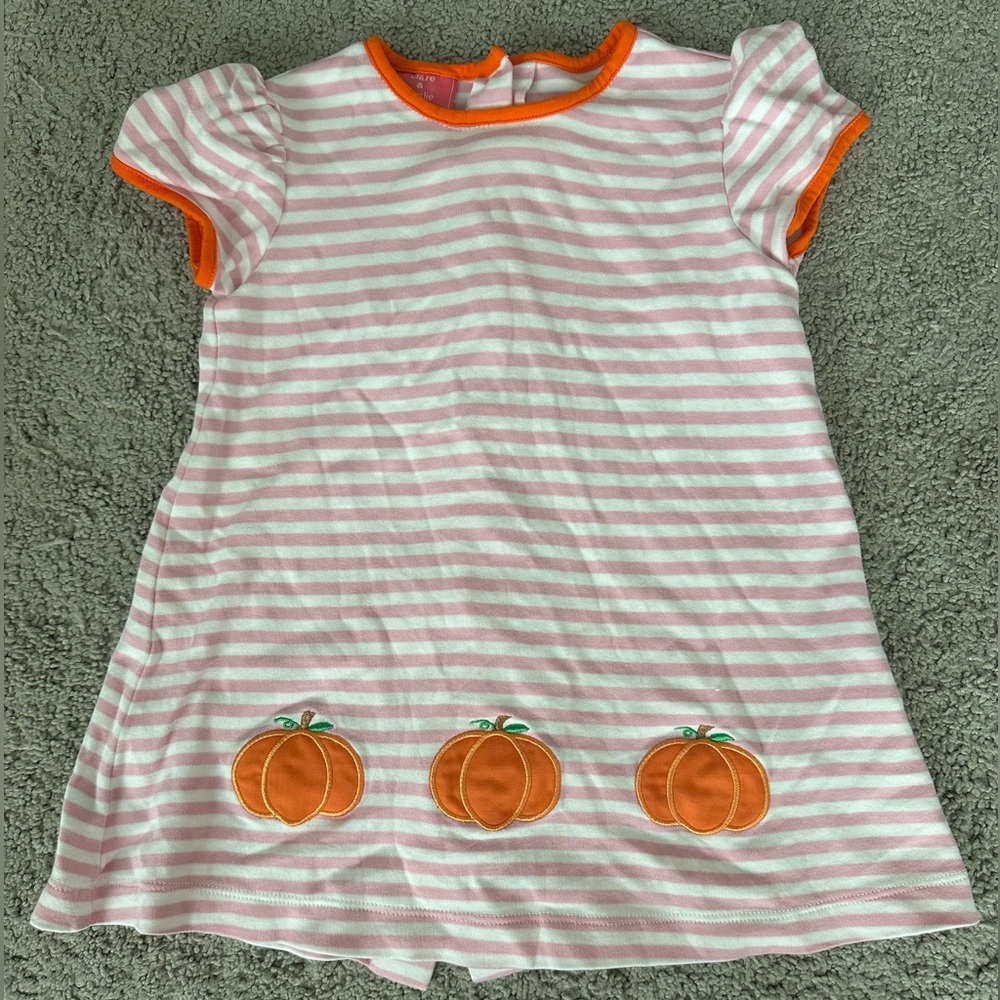 Toddler Girls pumpkin dress with buttons up the back